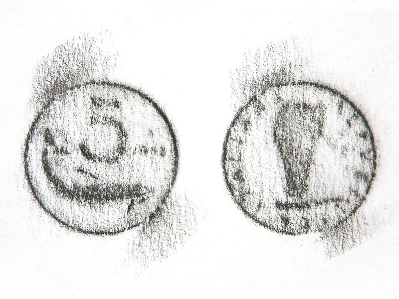 Frottage de una moneda