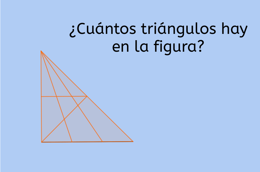 Triángulo dividido en otros triángulos interiores