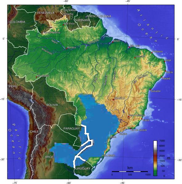 Acuífero Guaraní mapa
