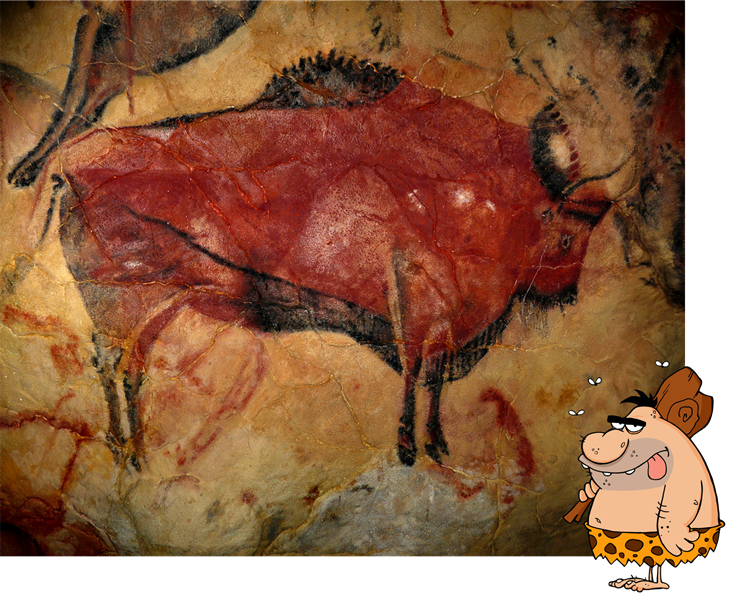 Bisonte pintado en la Cueva de Altamira en España