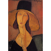 Retrato de Jeanne Hebuterne con largo sombrero - 1918