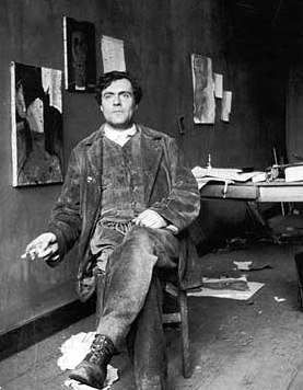 Fotografía de Amedeo Modigliani en su taller