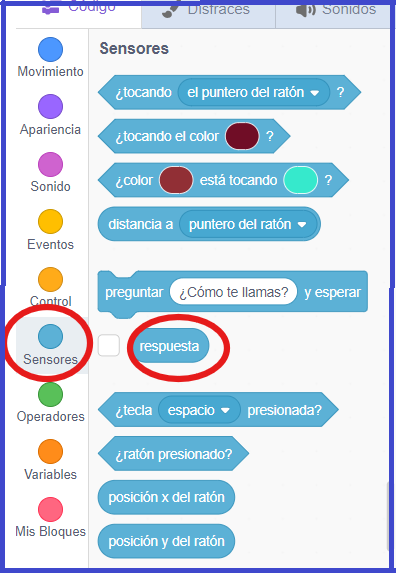 Captura de sensores/ respuesta