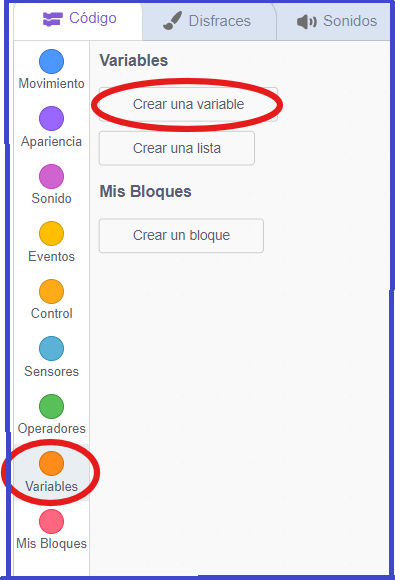 Captura de variables en scratch