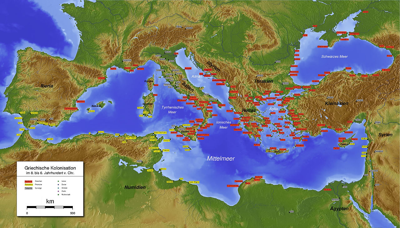Colonización griega del Mediterráneo, del siglo VIII al VI a. C.