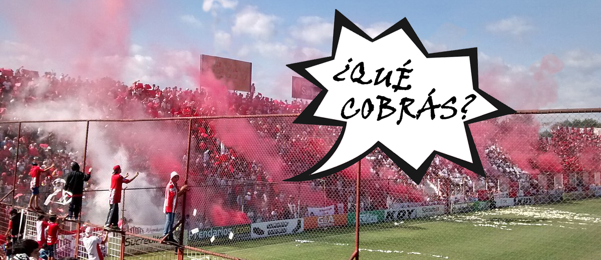 Hinchada gritando qué cobras.